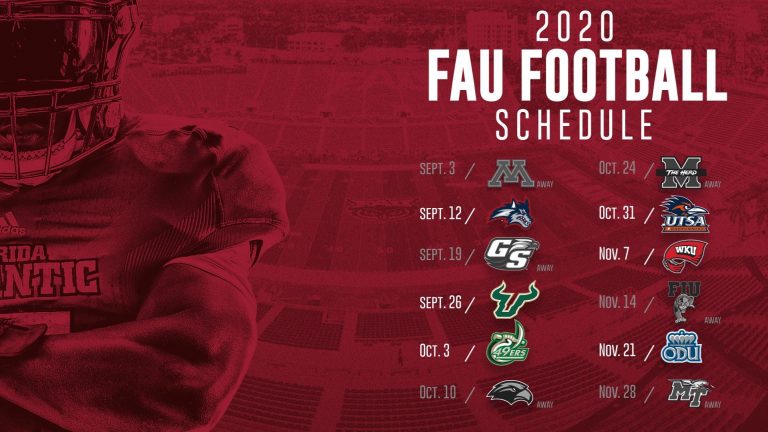 Conference USA announces FAU's 2020 football schedule - Boca Raton's